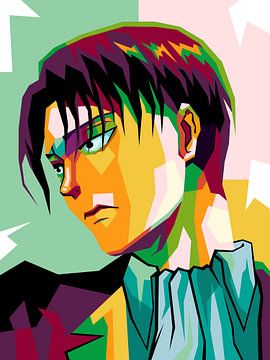 Beste anime Attack of Titans Levi Ackerman in Pop-art trends van miru arts