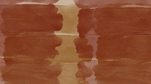 Abstract shapes in war brown and bronze by Dina Dankers