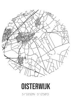 Oisterwijk (Noord-Brabant) | Landkaart | Zwart-wit van MijnStadsPoster