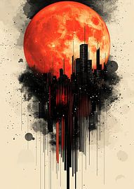 Ein Porträt in Rot und Schwarz von Hikmah Hidahasbi