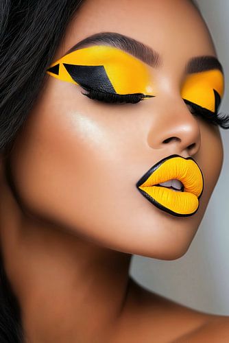 Zwart model met Afrikaans geïnspireerde make-up