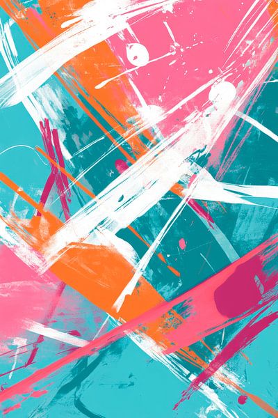Colourful abstract line art by Poster Art Shop