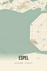 Alte Landkarte von Espel (Flevoland) von Rezona