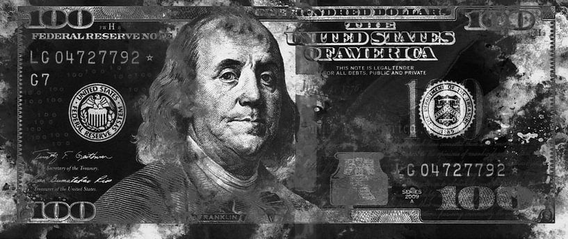 Benjamin Franklin - 100 Dollar van Sharon Harthoorn