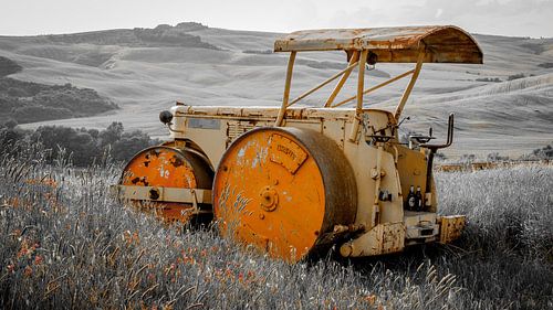 Asfaltwals in Toscane