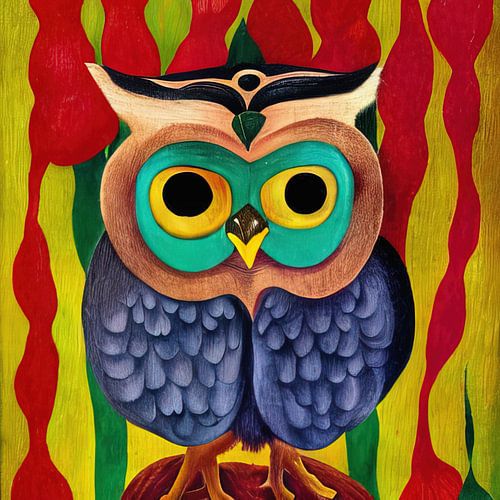 Schattig uilenschilderij