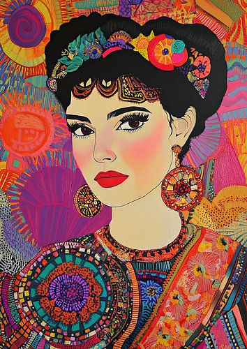 Feminism Portrait Latina Earrings Colourful