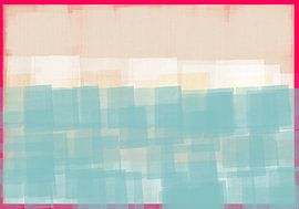 Abstrakt in Weiß, Blau und Neonpink. von Dina Dankers