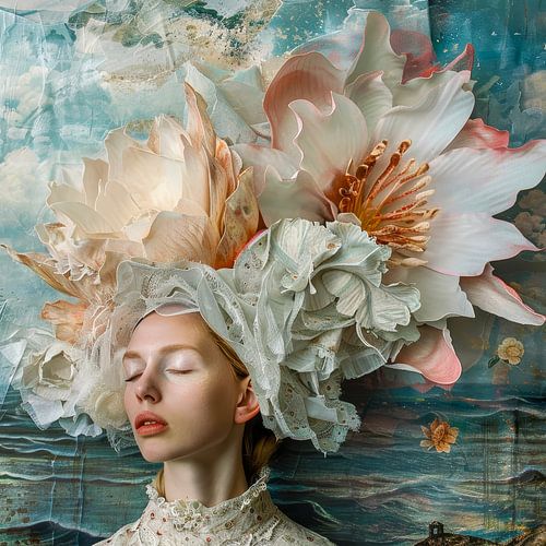 Portrait van een vrouw | Retro, vintage & 60's stijl vierkant