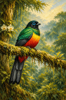 Sumatran Trogon in Mountain Forest