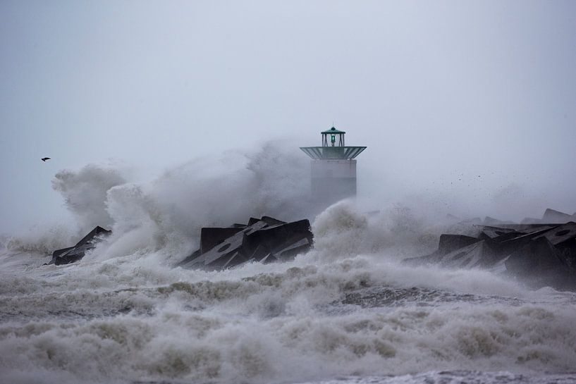 La tempête de l'ouest dans le port de Scheveningen par Sander van der Borch