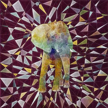 Abstakt Elefant van Anne Ebert