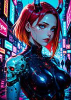 Cyborg Anime Meisje Cyberpunk Stijl