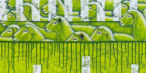 Schaapskudde in groen