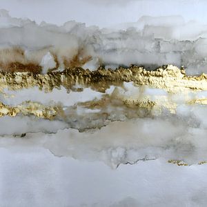 Moderne Abstrakte Minimalistische Wabi-Sabi Gold Kunst