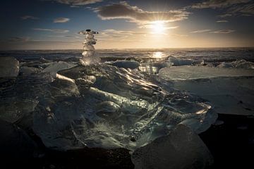 Ice structures at the Diamond Beach at Jokulsarlon