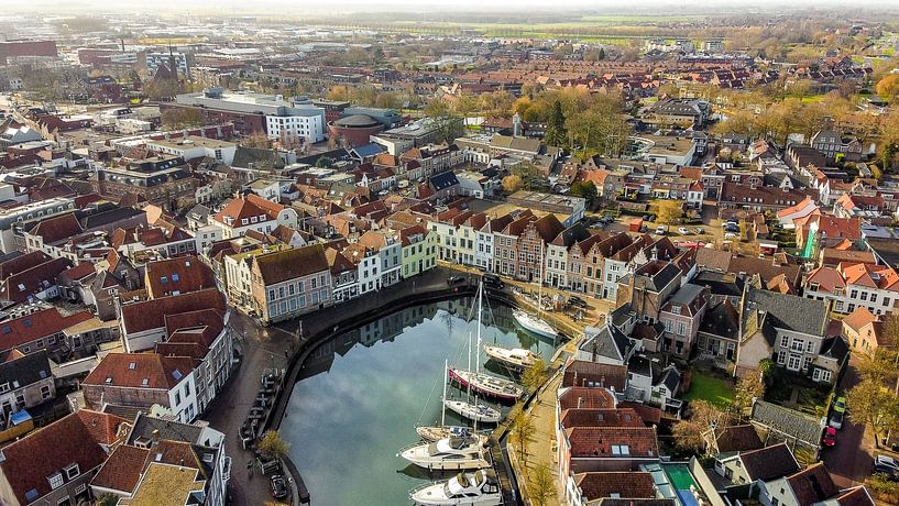 Der Stadshaven von Goes aus der Luft von Fotografie in Zeeland