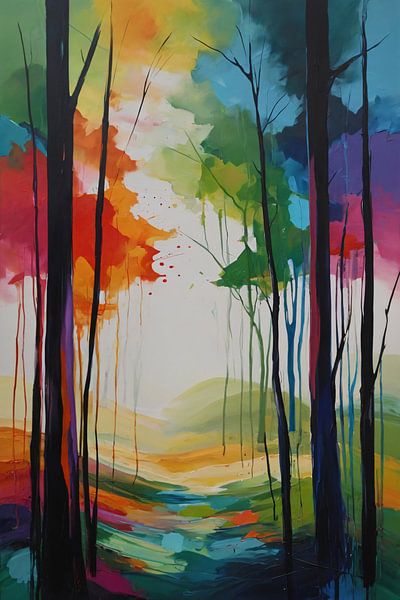 Abstracte Kleurrijke Boslandschap Impressie van Art & Soul Creations