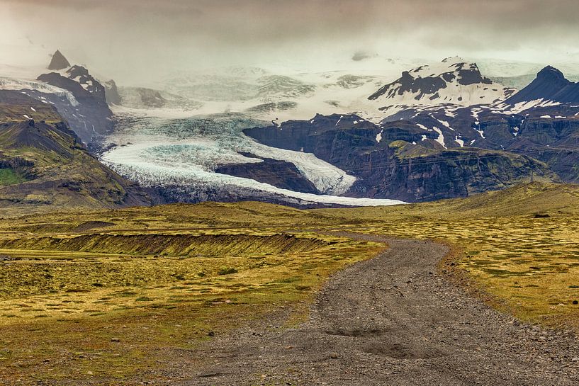 Straße entlang des Vatnajökull von Easycopters