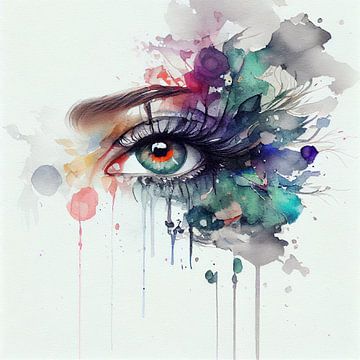 Watercolor Woman Eye #5 by Chromatic Fusion Studio