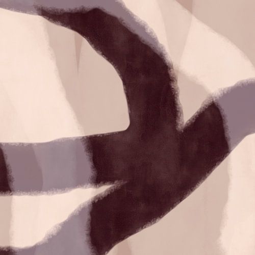 Modern abstract minimalistisch schilderij in warm bruin, wit en beige