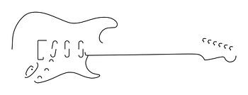 Gitarren-Silhouette (Stratocaster-Stil)
