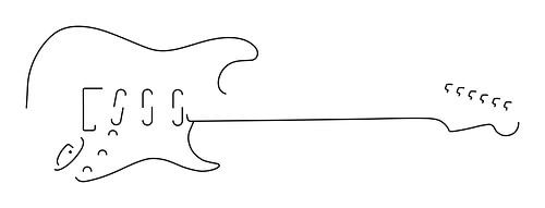 Gitarren-Silhouette (Stratocaster-Stil)