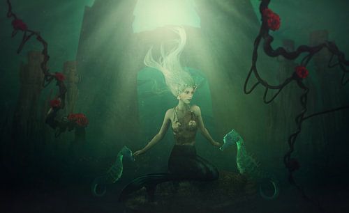 Zeemeermin met zeepaardjes