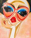 Abstract portret van Sunny met de grote roze zonnebril van Danielle Ducheine thumbnail