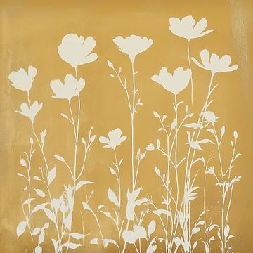 Wilde Bloemen in Wit en Goud van Thea