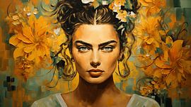 Frida gelb von CanvasbyCaro