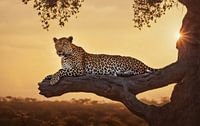 Leopard in a tree by Kees van den Burg thumbnail