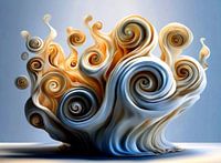 Afbeelding van een gesneden sculptuur gemaakt van meringue