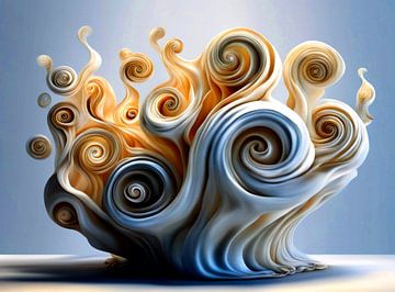 Picture of a carved sculpture made of meringue by Quinta Mandala