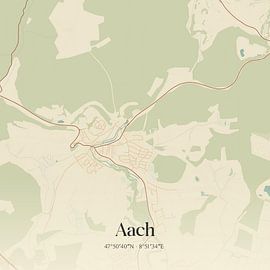 Alte Karte von Aach, Deutschland von Ortsdrucke