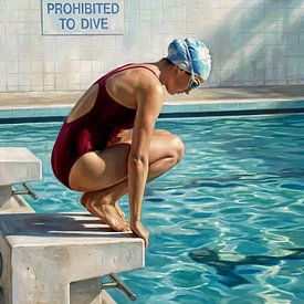 Schwimmer bereit auf dem Sprungblock von Jan Keteleer