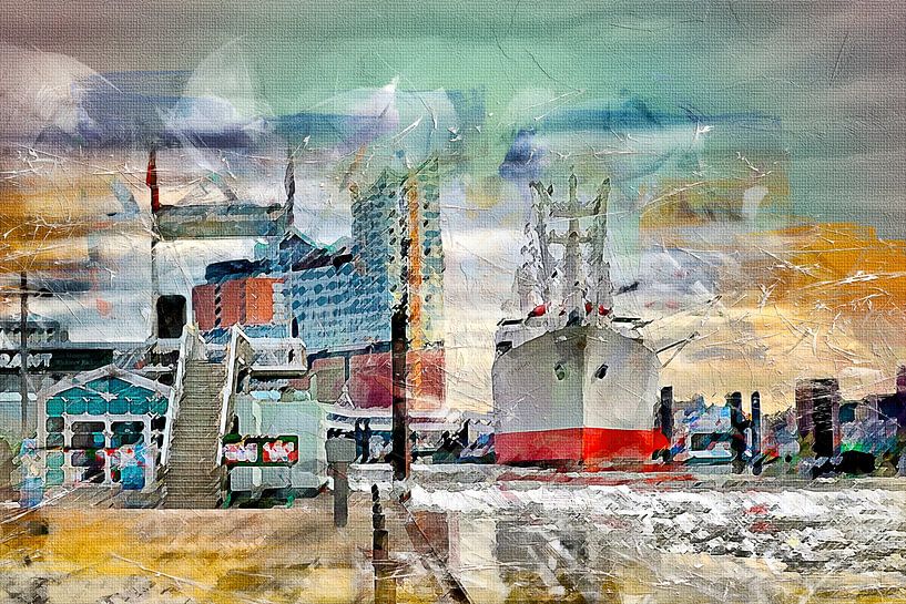 Hamburg, Elbphilharmonie und Museumsschiff Cap San Diego by Peter Roder