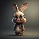 Nerdy konijn cartoon van Harvey Hicks thumbnail