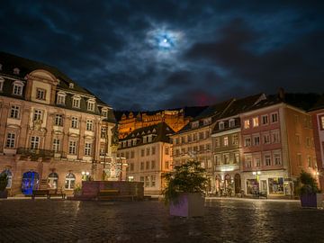 Heidelberg - Marktplatz bei Nacht