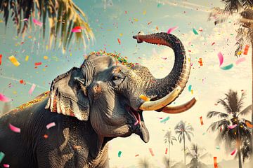 Popart Olifant met Confetti van Art & Soul Creations