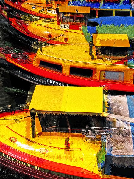 Round trip boats at Hamburg by Leopold Brix