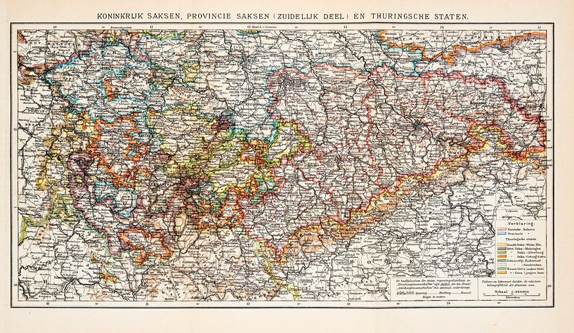 Vintage map Kingdom of Saxony, Province of Saxony and Thuringian States by Studio Wunderkammer