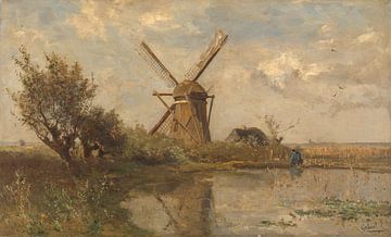 Windmühle auf einem Teich, Paul Joseph Constantin Gabriël