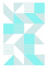 Scandinavian Geometric Composition in Aqua Tones by TampuArt