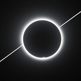 Zonsverduistering modern zwart-wit panorama van TheXclusive Art