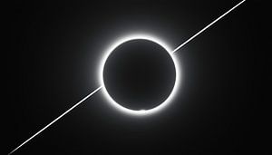 Éclipse solaire panorama moderne en noir et blanc