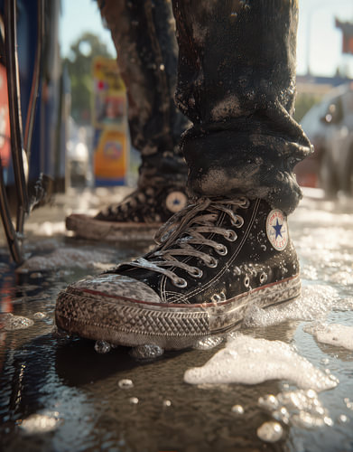 Levendige Converse sneakers, modern en krachtig