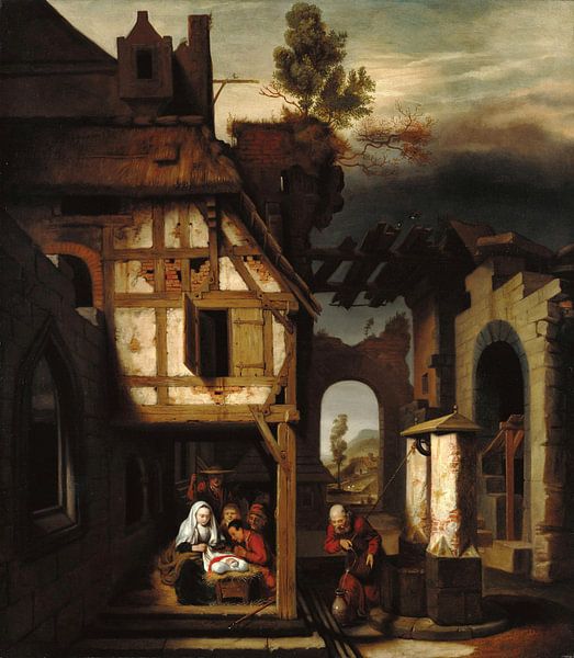 Adoration of the Shepherds, Nicolaes Maes by Masterful Masters