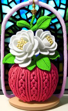 Apfel mit Makramee Hochzeitskleid