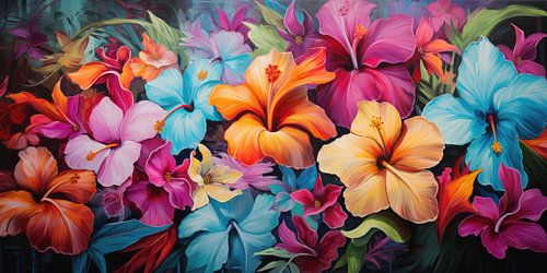 Tropical flowers background